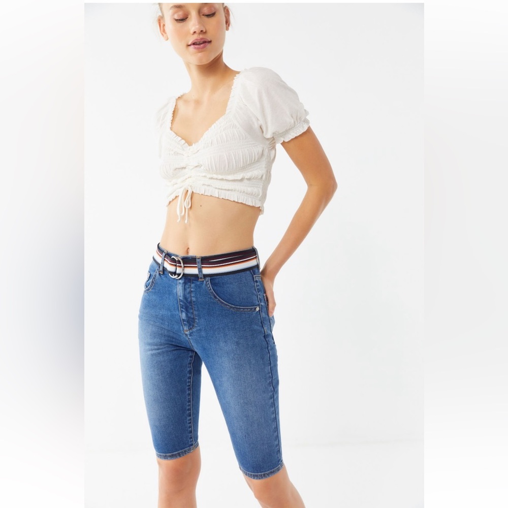 BDG Biker Bermuda Shorts - 24 ( Medium wash)